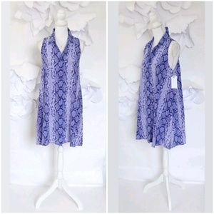 NEW EQUIPMENT Flowy Shirt Dress S Silk Purple